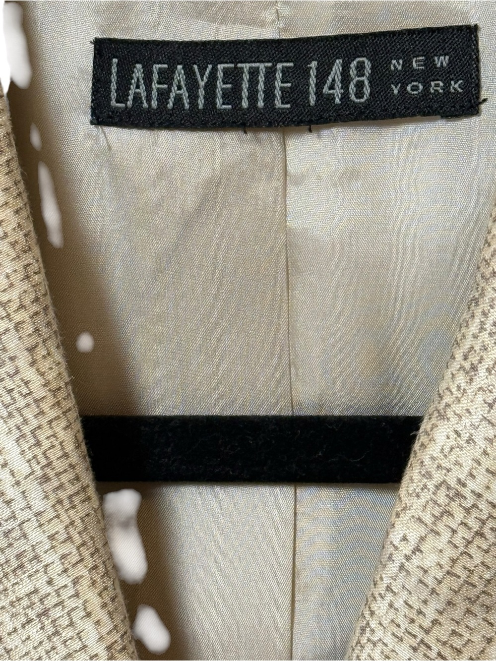 Lafayette 148 New York Linen Silk Beige Textured Blazer Jacket Small - Picture 4 of 8